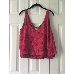 Hollister Pink Floral Layered Crop Tank Top